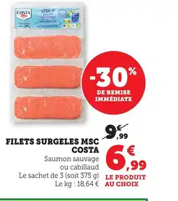 Bi1 COSTA Filets surgeles msc offre