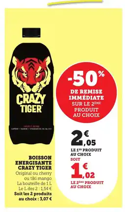 Bi1 CRAZY TIGER Boisson energisante offre