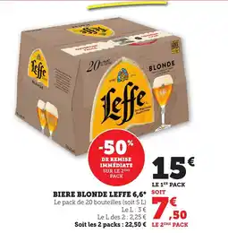 Bi1 LEFFE 6,6° Biere blonde offre