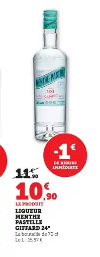 Bi1 MENTHE PASTILLE GIFFARD 24° Liqueur offre