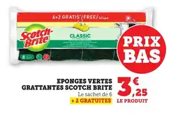 Bi1 SCOTCH BRITE Eponges vertes grattantes offre
