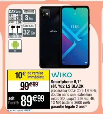 Cora x Carrefour Smartphone 6,1" Réf. Y82 LS BLack offre