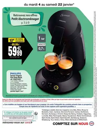 Cora x Carrefour Senseo Original Plus Deep Black Réf. CSA210/61 offre