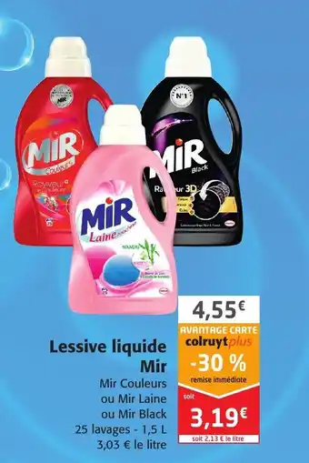 Colruyt Lessive Liquide Mir offre