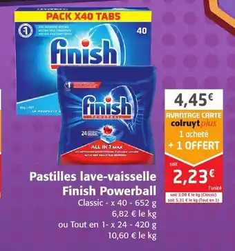 Colruyt Pastilles Lave-Vaisselle Finish Powerball offre