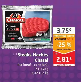 Colruyt Steaks Hachés Charal offre