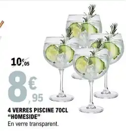 E.Leclerc 4 VERRES PISCINE 70CL “HOMESIDE” offre