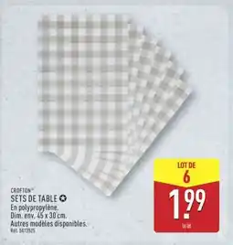ALDI SETS DE TABLE offre