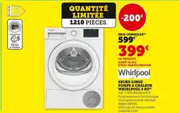 Hyper U Whirlpool sèche-linge pompe à chaleur 8 kg offre