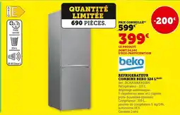 Hyper U Beko réfrigérateur combiné 324 l offre
