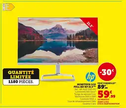 Hyper U Hp moniteur lcd full hd hp 21.5 offre