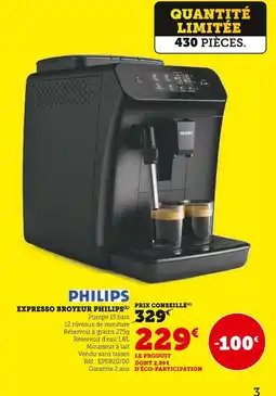 Hyper U Philips expresso broyeur offre