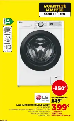 Super U Lg lave-linge frontal lg 11 kg offre