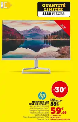 Super U Hp moniteur lcd full hd hp 21.5 offre