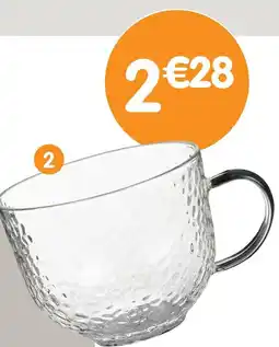 b&m Mug en verre effet martelé offre