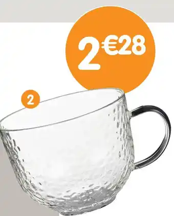 Mug en verre effet martelé
