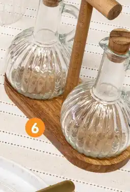 b&m Lot de 2 bouteilles huile et vinaigre avec support offre