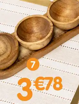 b&m Lot de 3 coupelles en acacia avec support offre