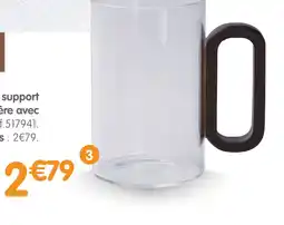 b&m Mug en verre et anse en bois offre