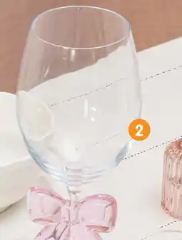 b&m Verre à vin avec noeud rose offre