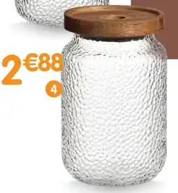 b&m Bocal en verre martelé et couvercle bois offre