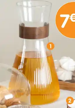 b&m Carafe en verre strié cerclage et couvercle offre