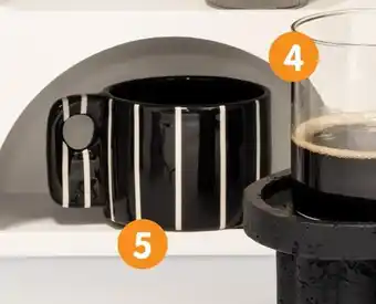 Mug noir motif rayures