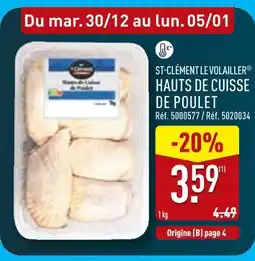 ALDI St-clément le volailler hauts de cuisse de poulet offre