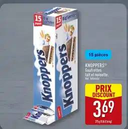 ALDI Knoppers gaufrettes lait et noisette offre