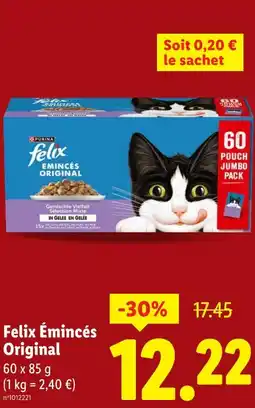 Lidl Purina felix émincés original offre