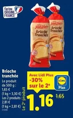 Lidl Maître jean pierre brioche tranchée offre