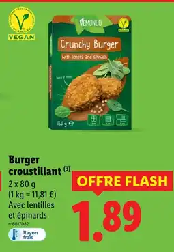 Lidl Vemondo crunchy burger offre