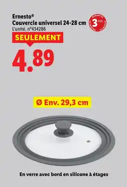 Lidl Ernesto couvercle universel 24-28 cm offre