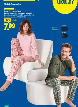 Lidl Esmara pyjama en polaire femme pyjama en polaire femme ou homme offre