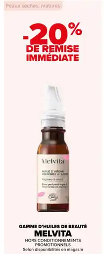 Carrefour Melvita gamme d'huiles de beauté offre
