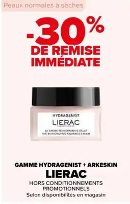 Carrefour Gamme hydragenist + arkeskin lierac offre