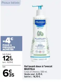 Carrefour Gel lavant doux à l'avocat mustela offre