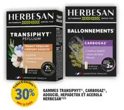 E.Leclerc Parapharmacie Gammes transiphyt carbogaz adoucid hepadetox et acerola herbesan offre