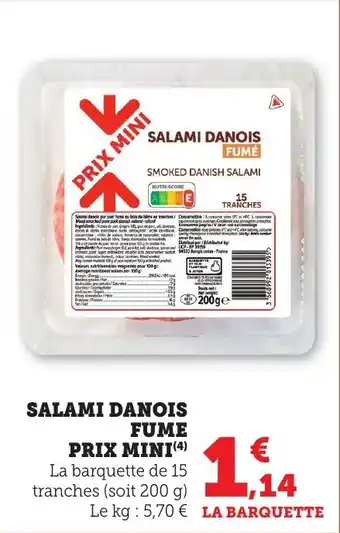 Salami danois fume prix mini