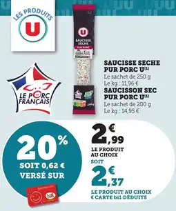 Maximarché Saucisse sèche pur porc u offre