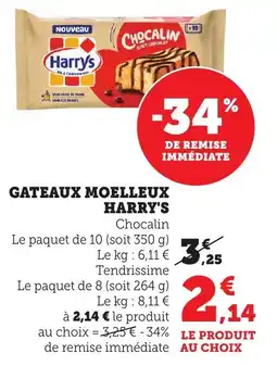 Maximarché Gateaux moelleux harry's offre