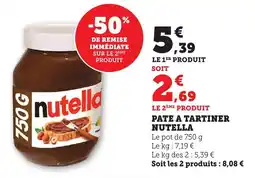 Maximarché Pate a tartiner nutella offre
