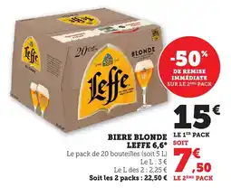 Maximarché Biere blond leffe 6,6° offre