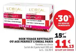 Maximarché Soin visage revitalift ou age perfect l'oreal paris offre