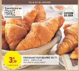 Intermarché CROISSANT PUR BEURRE X8 offre