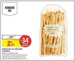 Intermarché GRESSINS AU SÉSAME CYRNOS offre