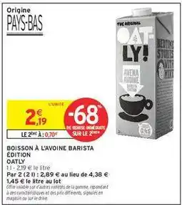 Intermarché BOISSON À L'AVOINE BARISTA ÉDITION OATLY offre