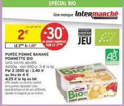 Intermarché PURÉE POMME BANANE POMMETTE BIO offre
