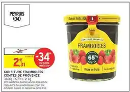Intermarché CONFITURE FRAMBOISES COMTES DE PROVENCE offre