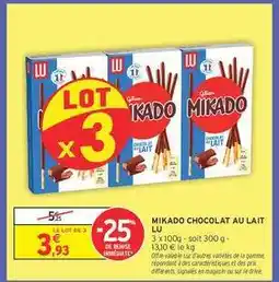 Intermarché Mikado Chocolat Au Lait Lu offre